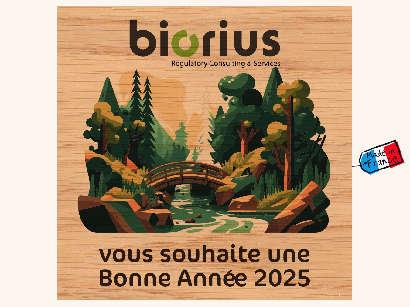 carte en bois personnalisable grand format 300x300 mm