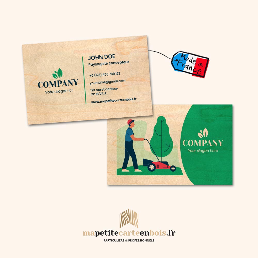 carte de visite en bois paysagiste